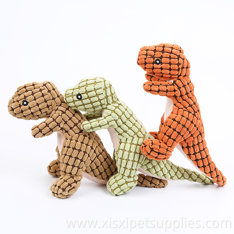 popular dinosaur style plush dog pet squeaky toy